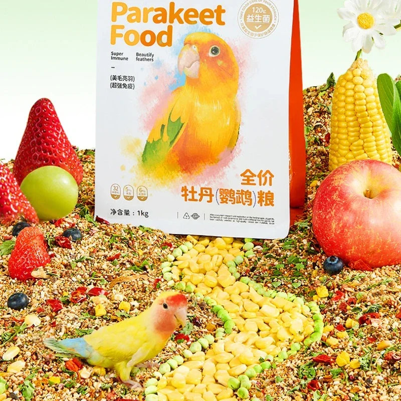YEE Lovebird & Parrot Food – Nutrient-Rich Pellets with Canary Seeds & Dried Fruits