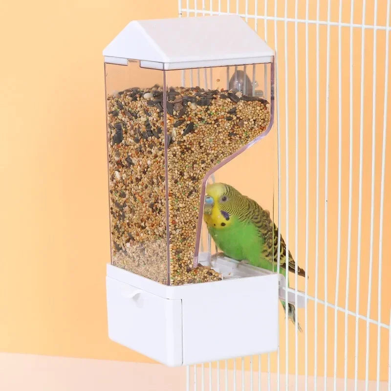 Automatic Bird Feeder with Husk Separation & Anti-Spill Design for Parrots