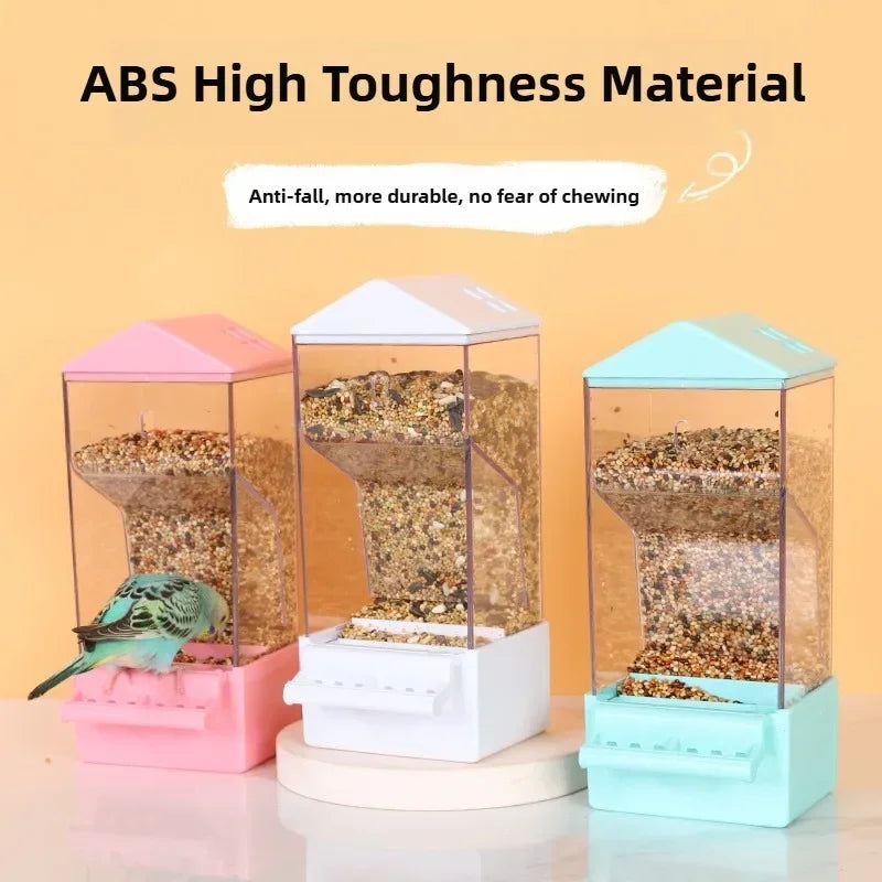 Automatic Bird Feeder with Husk Separation & Anti-Spill Design for Parrots
