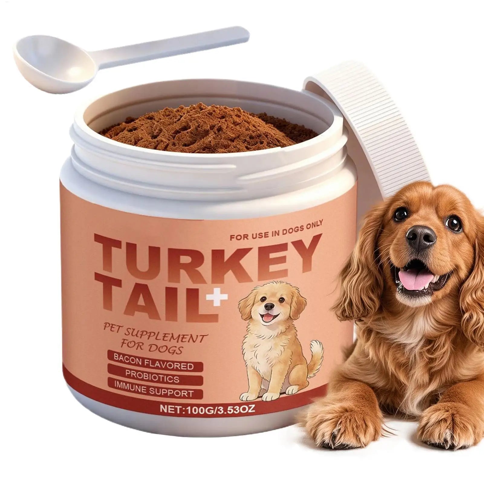 Yunzhi Turkey Tail Mushroom Powder for Cats & Dogs – 100g Immune Support Supplement