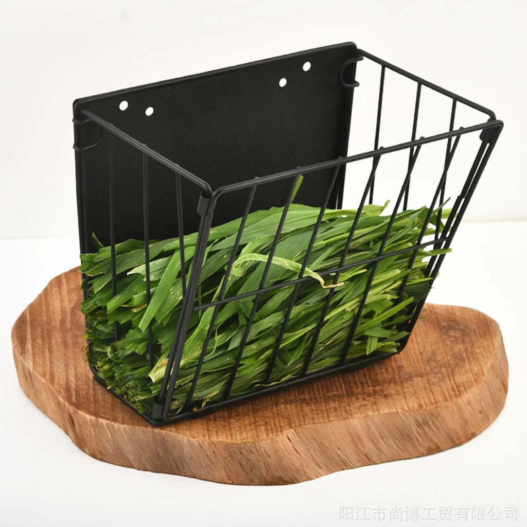 Wall-Mount Foldable Metal Hay Feeder for Rabbits