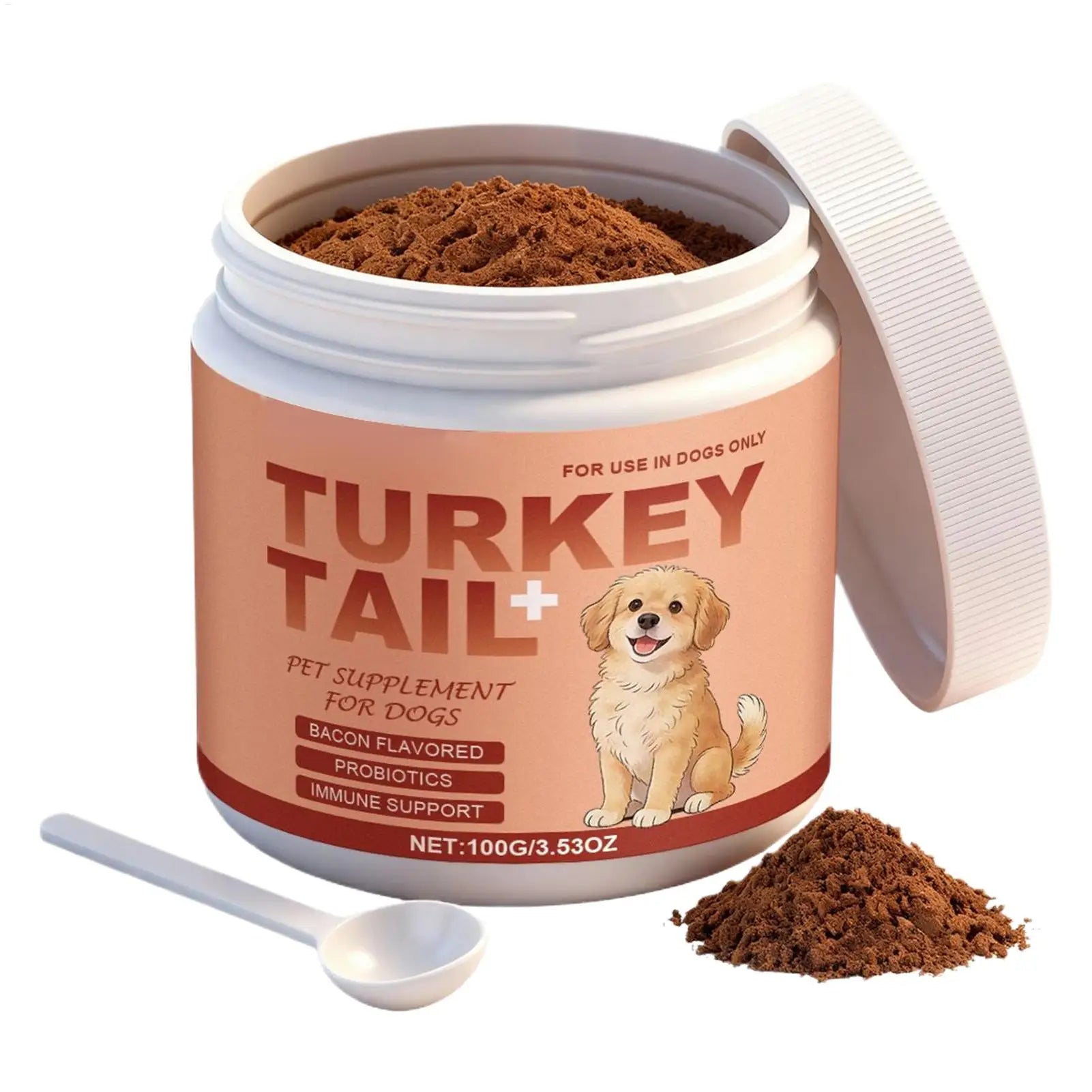 Yunzhi Turkey Tail Mushroom Powder for Cats & Dogs – 100g Immune Support Supplement