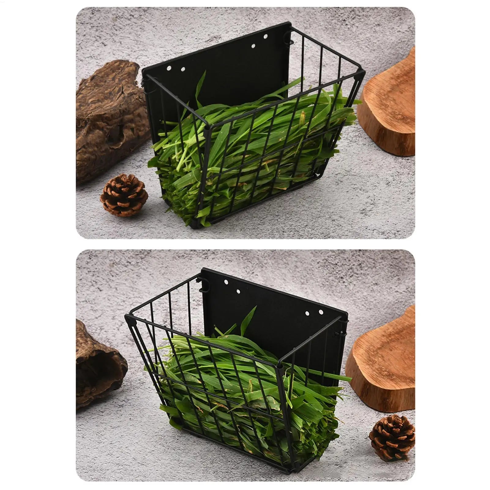 Wall-Mount Foldable Metal Hay Feeder for Rabbits