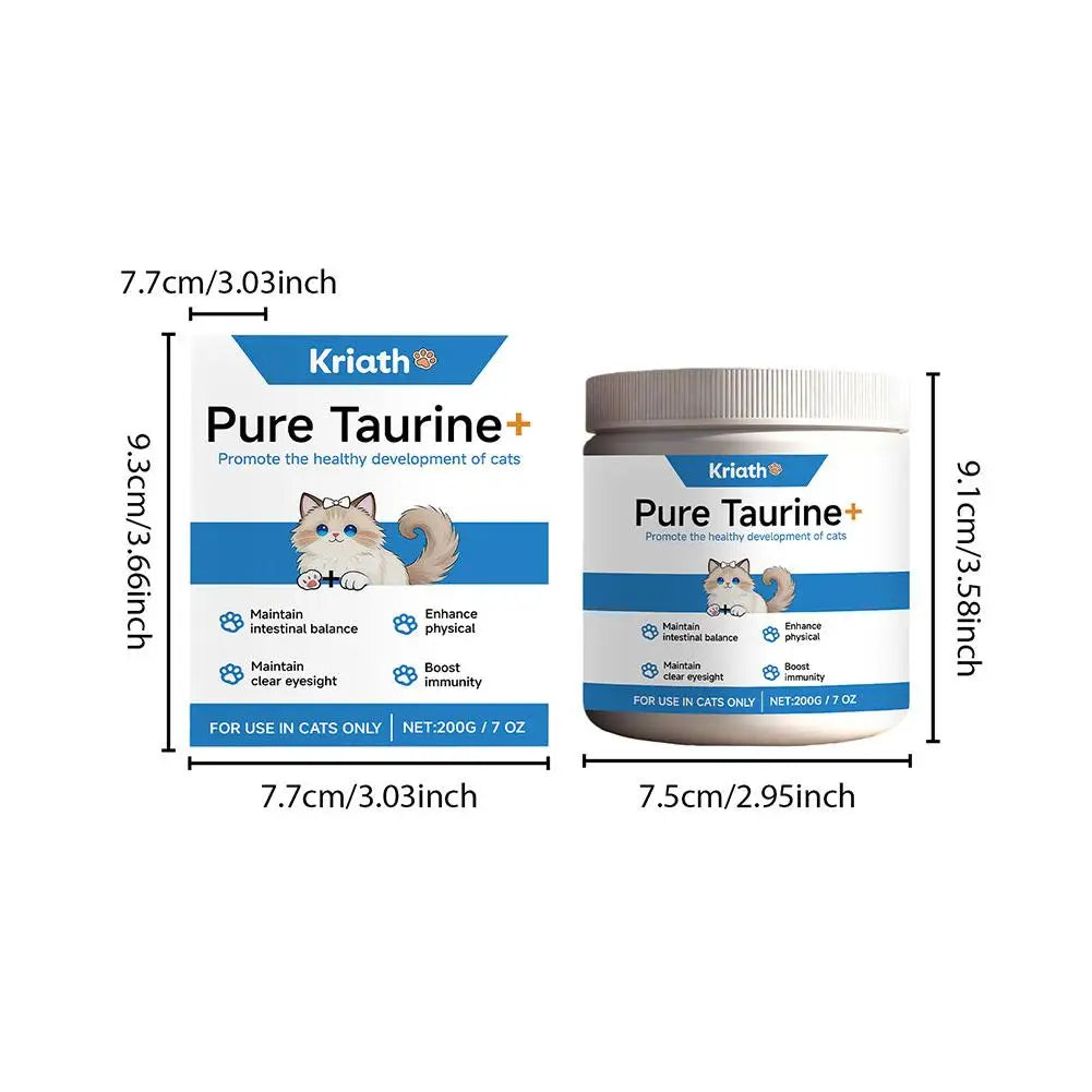 Taurine Powder Supplement for Cats – Heart, Vision & Immune Support (200g) | Ships from CN