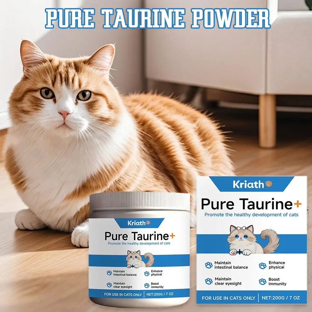 Taurine Powder Supplement for Cats – Heart, Vision & Immune Support (200g) | Ships from CN