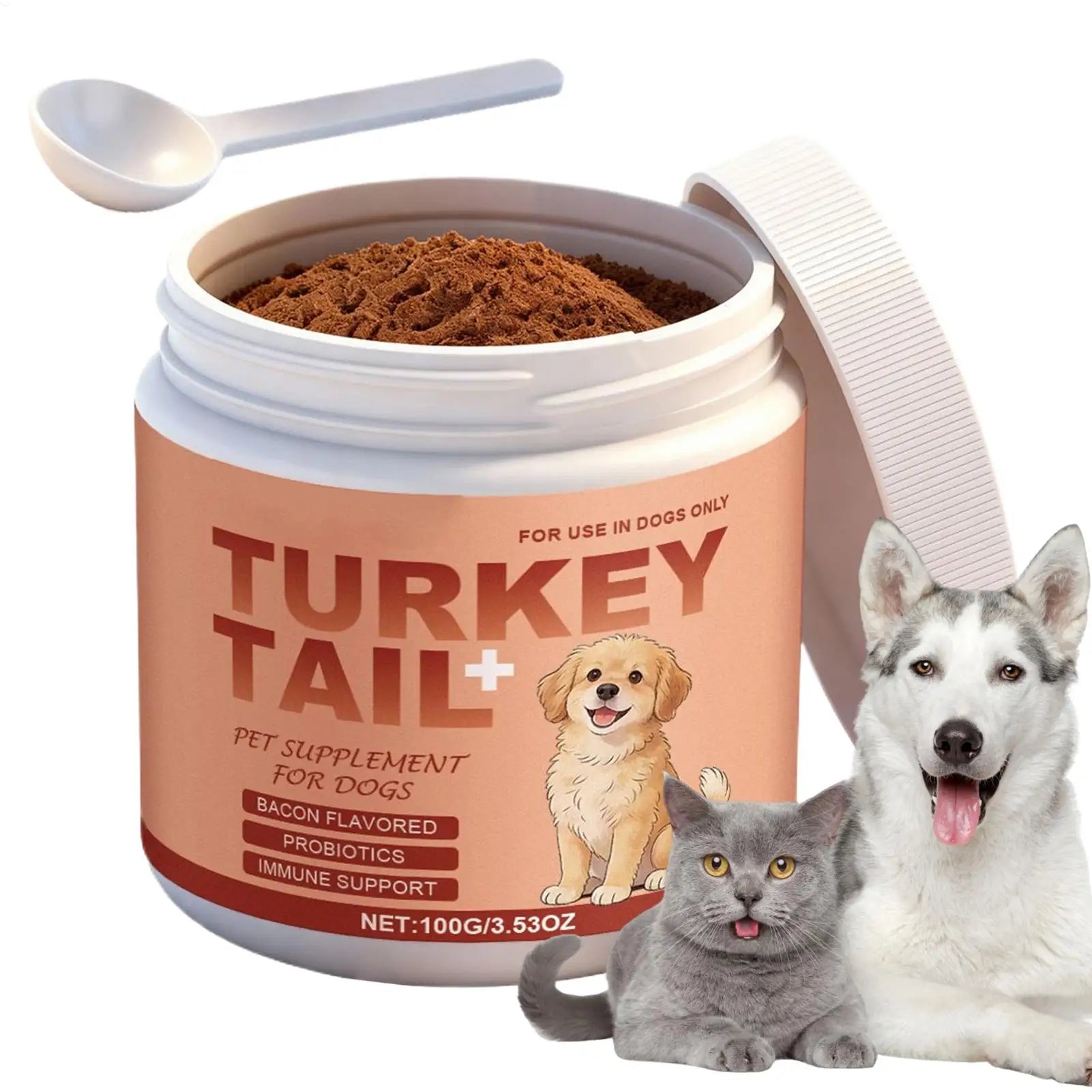 Yunzhi Turkey Tail Mushroom Powder for Cats & Dogs – 100g Immune Support Supplement