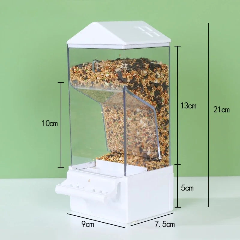 Automatic Bird Feeder with Husk Separation & Anti-Spill Design for Parrots