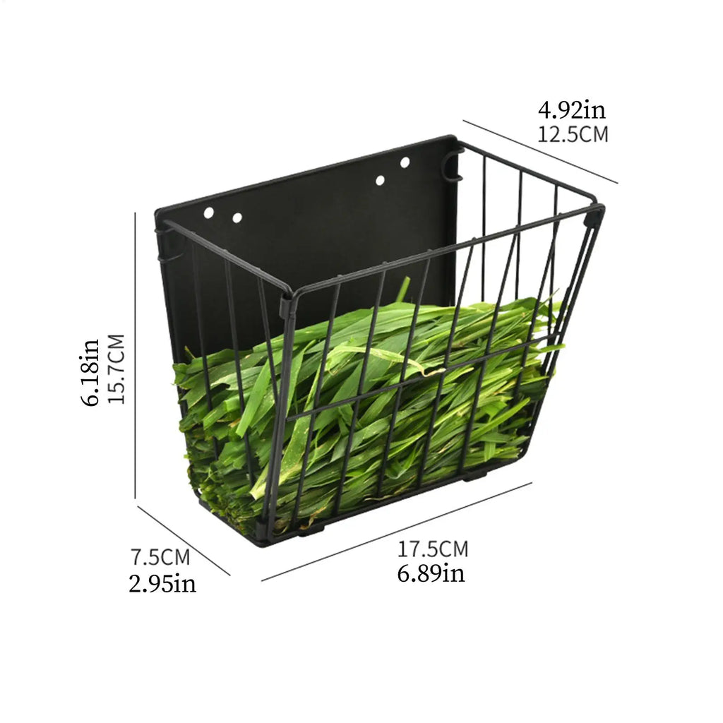 Wall-Mount Foldable Metal Hay Feeder for Rabbits