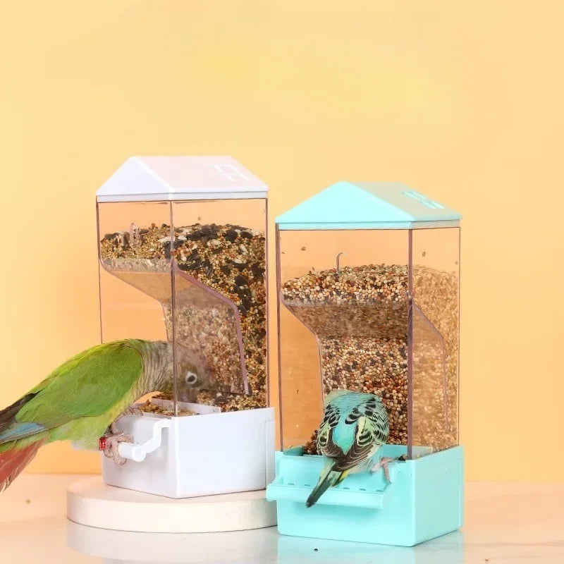 Automatic Bird Feeder with Husk Separation & Anti-Spill Design for Parrots