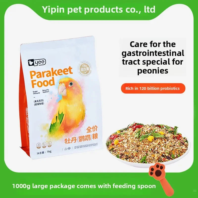 YEE Lovebird & Parrot Food – Nutrient-Rich Pellets with Canary Seeds & Dried Fruits
