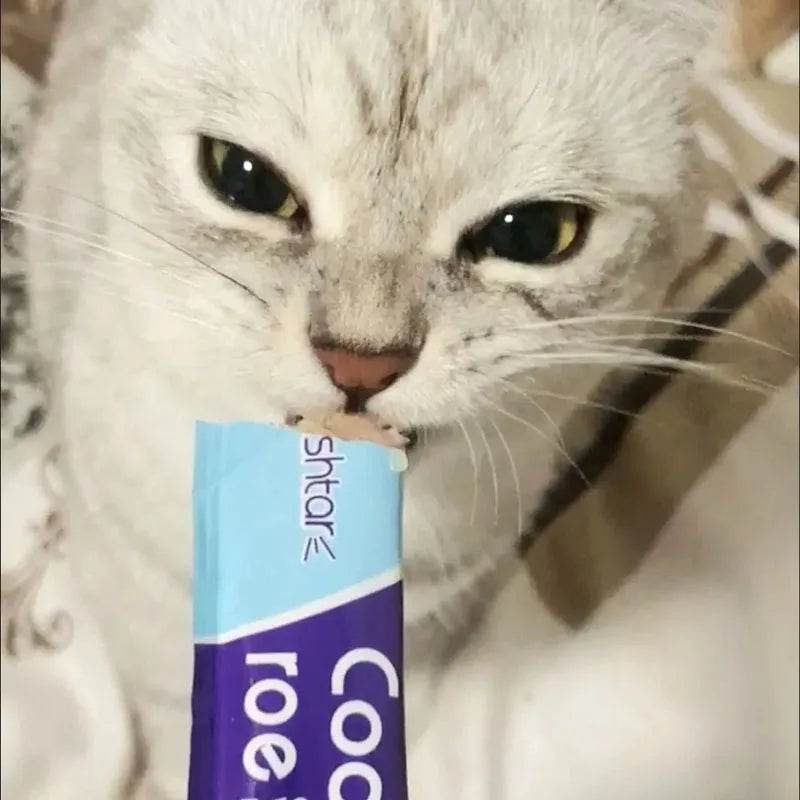 Cat Liquid Snack Strips – 30 Strips in 5 Flavors (Abalone, Salmon, Cod, Tuna & Chicken)