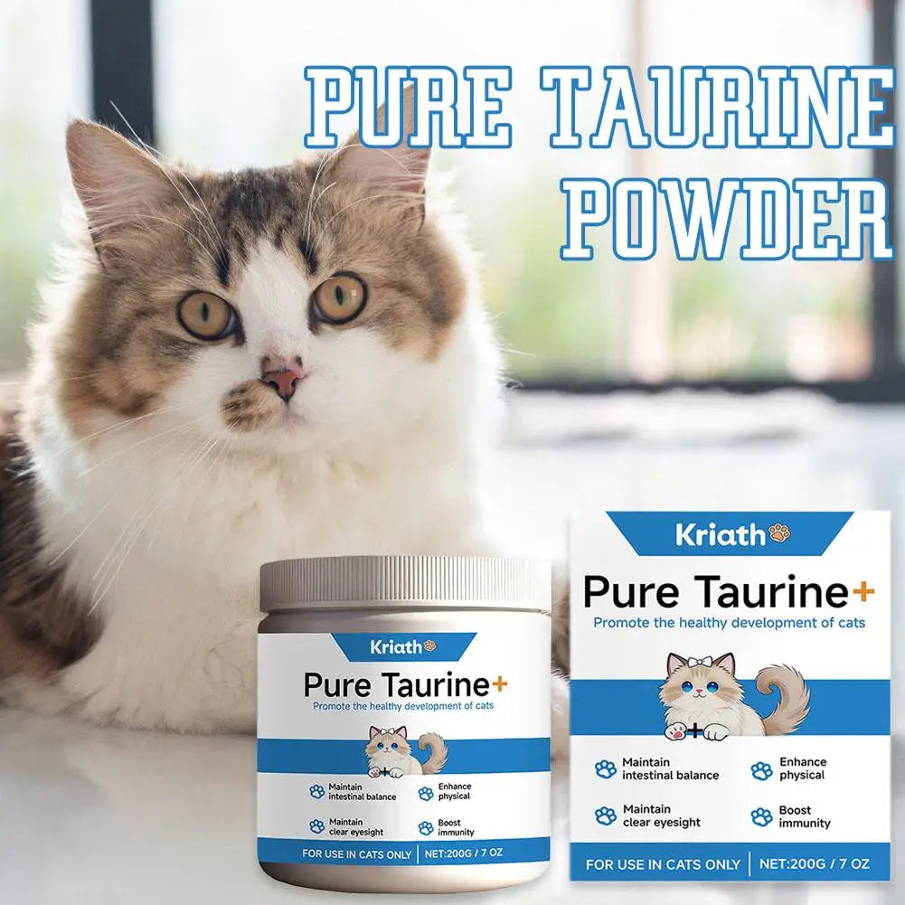 Taurine Powder Supplement for Cats – Heart, Vision & Immune Support (200g) | Ships from CN