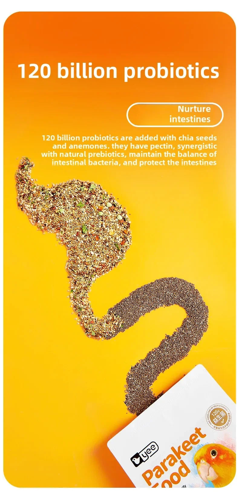 YEE Lovebird & Parrot Food – Nutrient-Rich Pellets with Canary Seeds & Dried Fruits