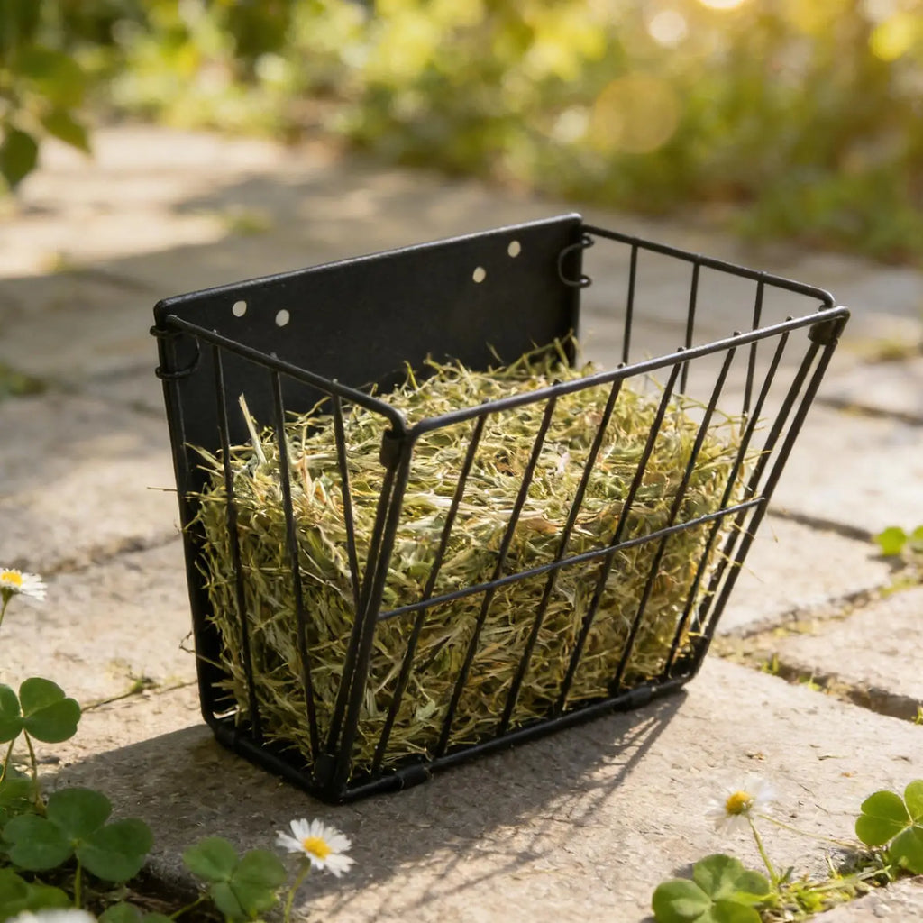 Wall-Mount Foldable Metal Hay Feeder for Rabbits