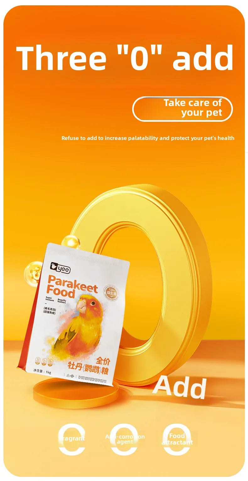 YEE Lovebird & Parrot Food – Nutrient-Rich Pellets with Canary Seeds & Dried Fruits