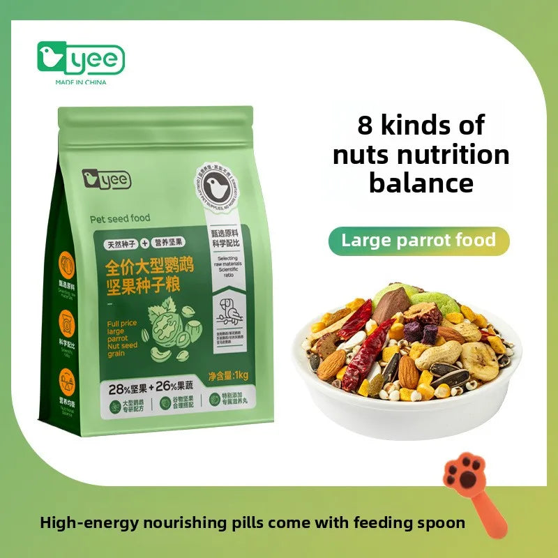 YEE Lovebird & Parrot Food – Nutrient-Rich Pellets with Canary Seeds & Dried Fruits