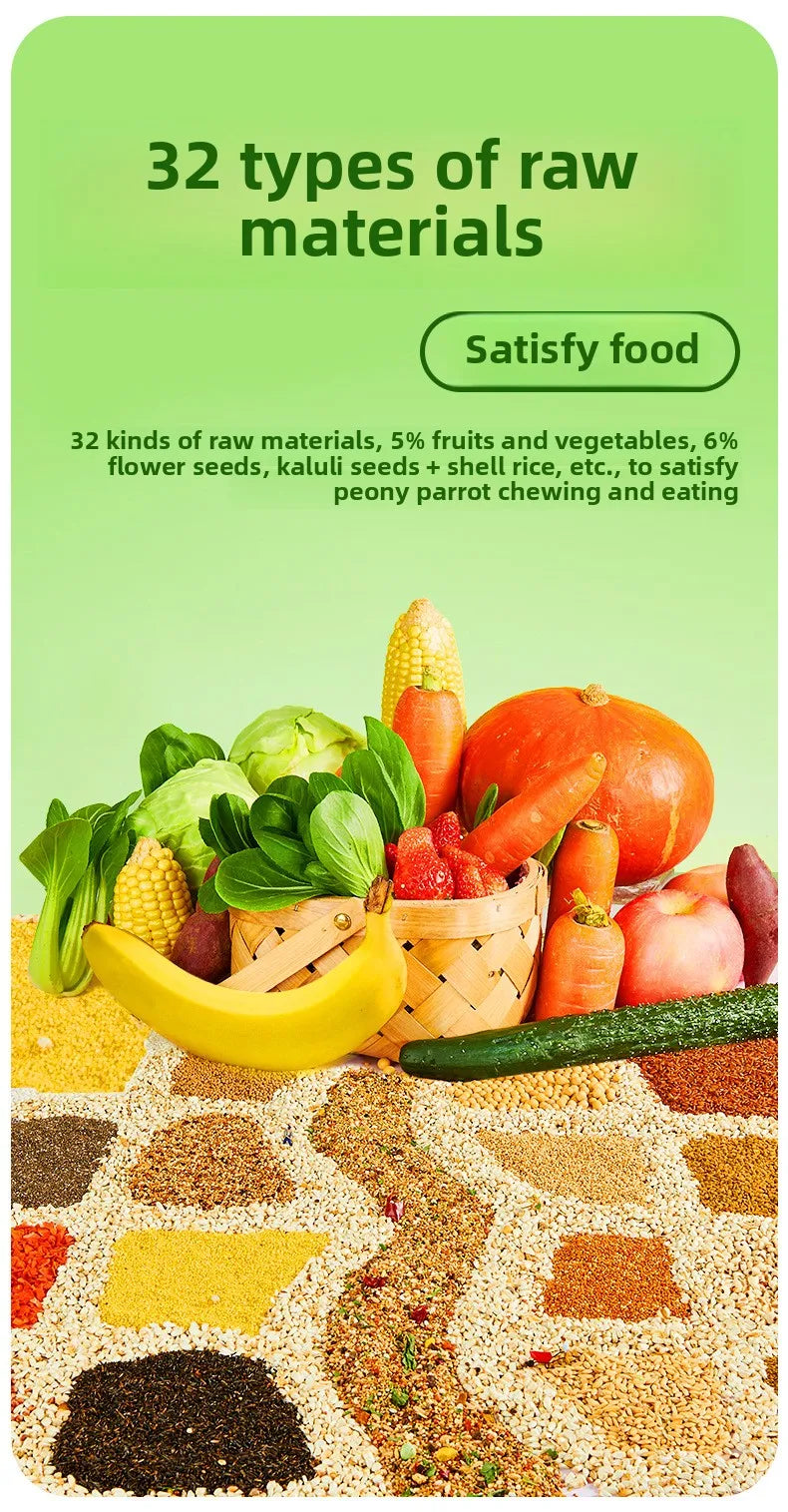 YEE Lovebird & Parrot Food – Nutrient-Rich Pellets with Canary Seeds & Dried Fruits