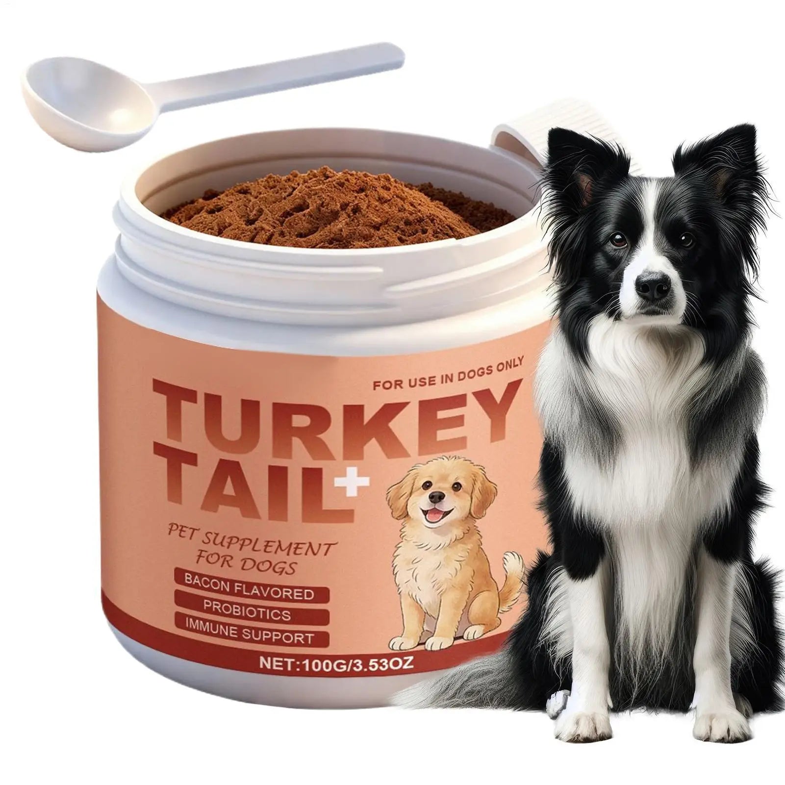 Yunzhi Turkey Tail Mushroom Powder for Cats & Dogs – 100g Immune Support Supplement
