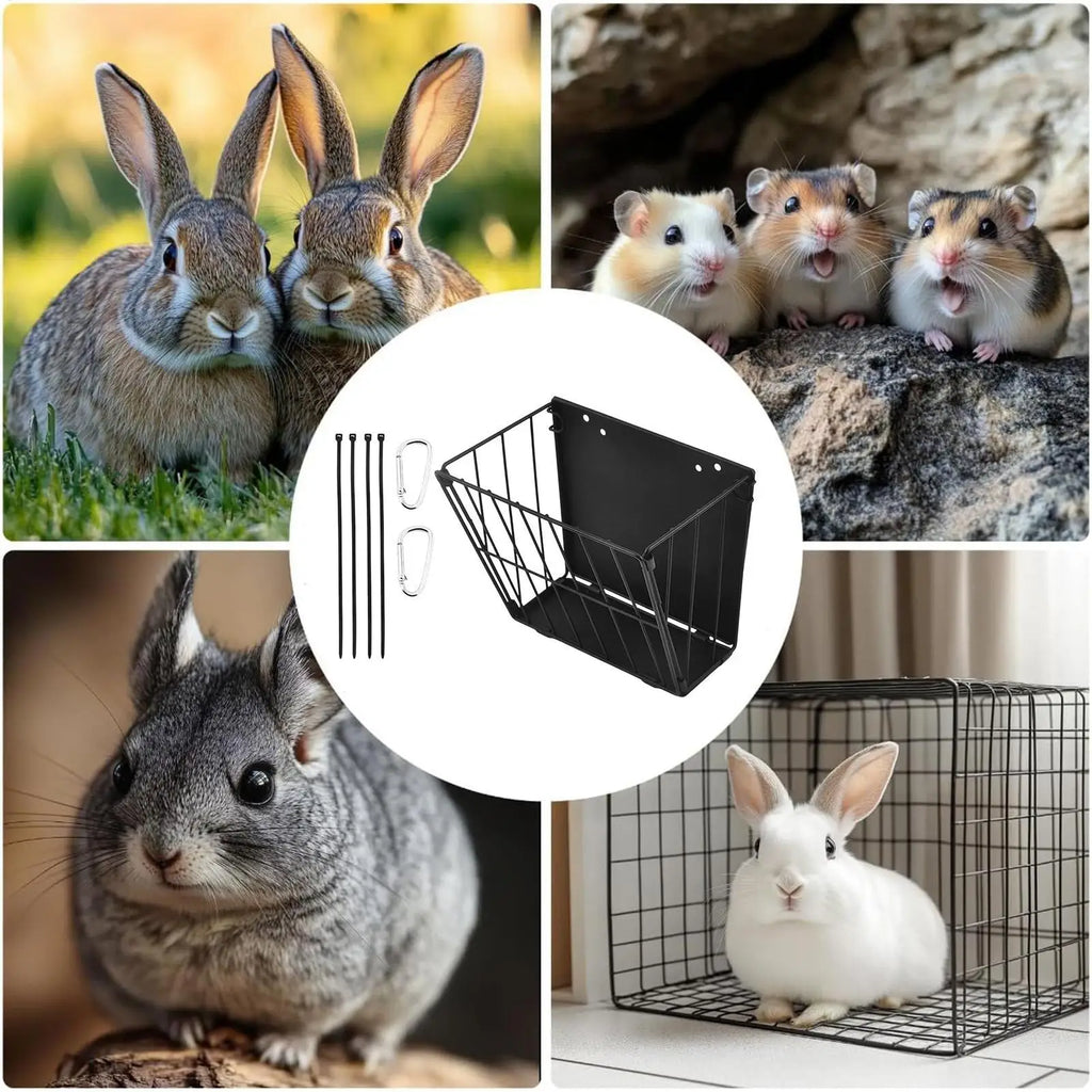 Wall-Mount Foldable Metal Hay Feeder for Rabbits