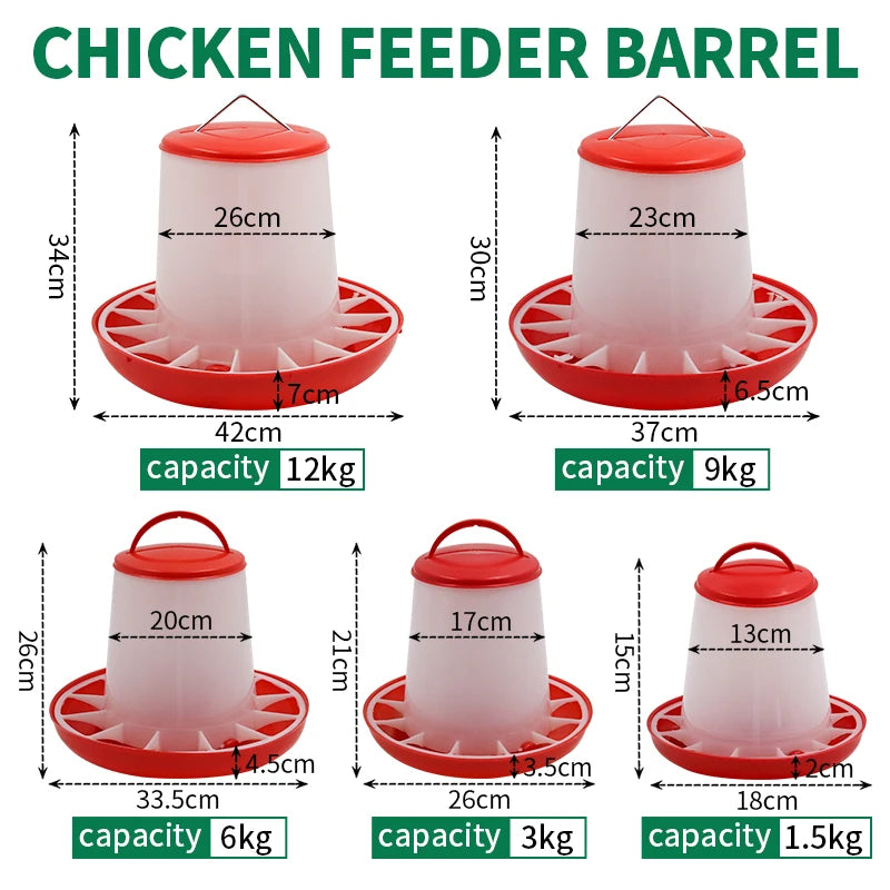 Automatic Chicken Feeder Bucket – 1.5 to 12kg Capacity